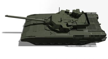 T-14 Tank, Rusya - 9 Mayıs 2015, Moskova, Kızıl Meydan, 3d render illüstrasyon