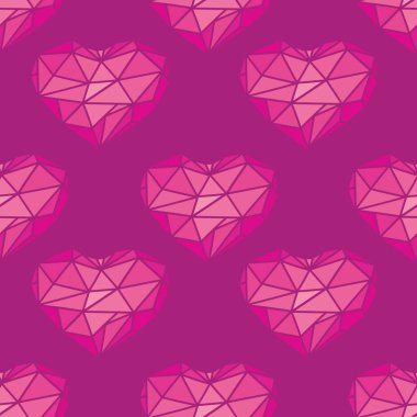 Vektör seamless modeli witn poligonal kalp.