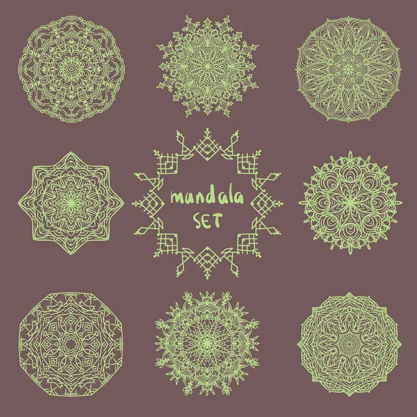 Set mandala étnico . — Archivo Imágenes Vectoriales