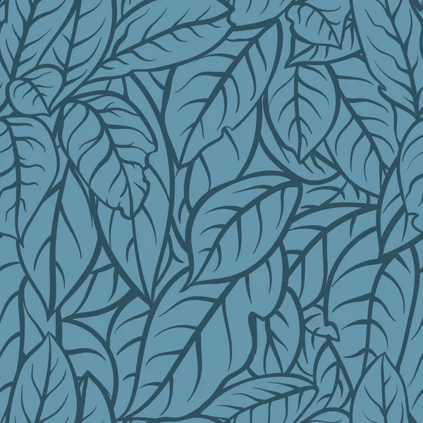 Yaprak döken anahat ile Seamless mavi modeli.