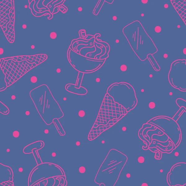 Mor bir arka plan üzerinde dondurma ile Seamless Modeli.