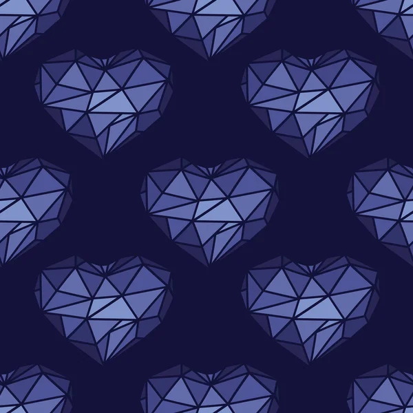 Vektör seamless modeli witn poligonal kalp.