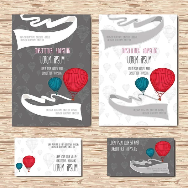 Vektör şablonları davet Balonlu ayarla. 