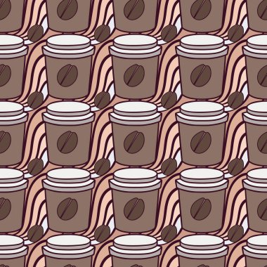 Kahve Tema seamless modeli.