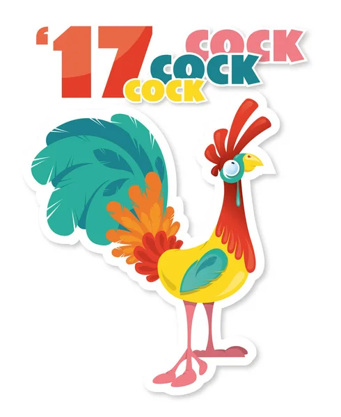 Oiseau coq de poulet — Image vectorielle