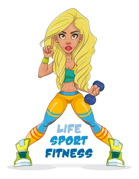 Fitness Strong Lady — Stock Vector