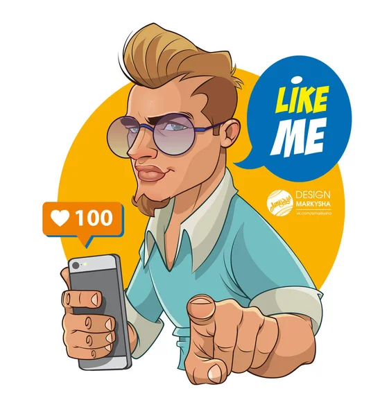 Like me - Follow me — Stock Vector