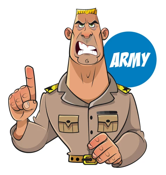 Army Serious soldier — Stock Vector