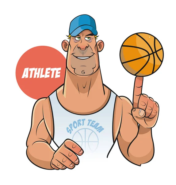 Basketspelare idrottsman. — Stock vektor