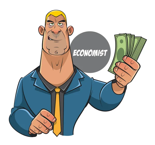 Economist with money — Stock Vector