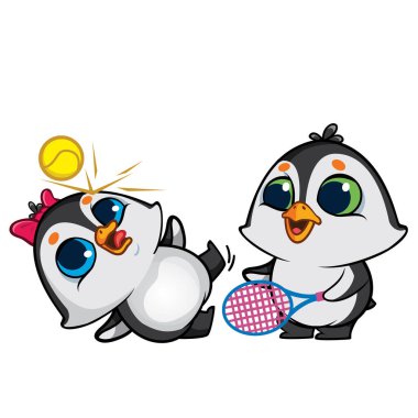 Komik Pinguins duygu karakter tasarımı