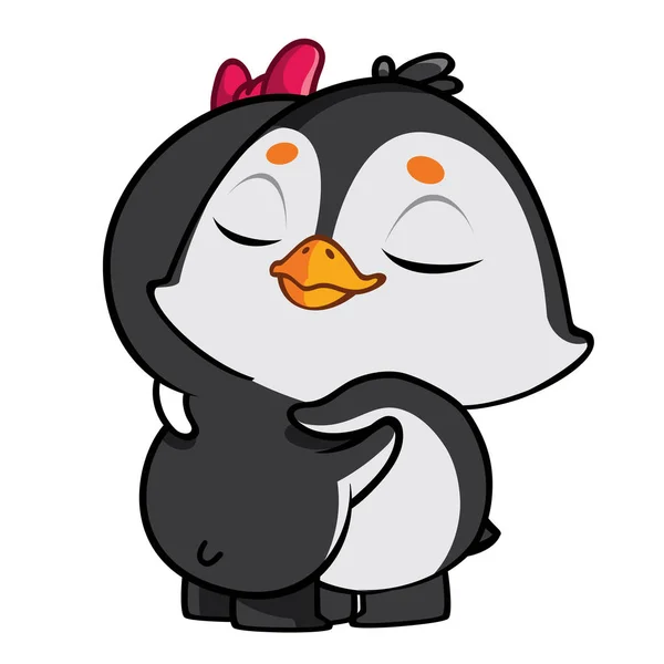 Funny Pinguins Emozioni Character Design — Vettoriale Stock