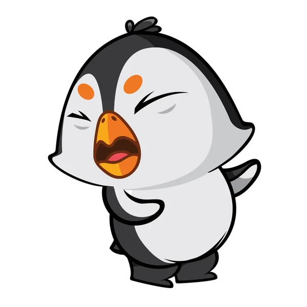 Funny Pinguins Emozioni Character Design — Vettoriale Stock