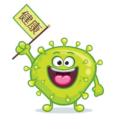 Coronavirus komik emoji karakter tasarımı