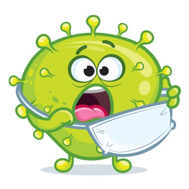 Coronavirus komik emoji karakter tasarımı