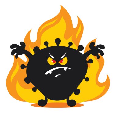 Coronavirus komik emoji karakter tasarımı