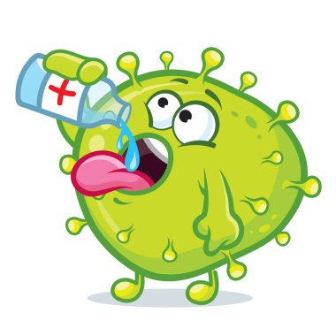 Coronavirus komik emoji karakter tasarımı