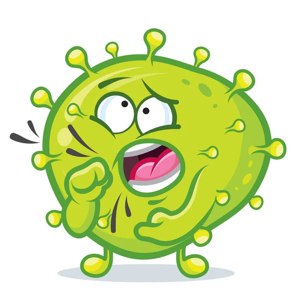 Coronavirus Grappig Emoji Karakter Ontwerp — Stockvector