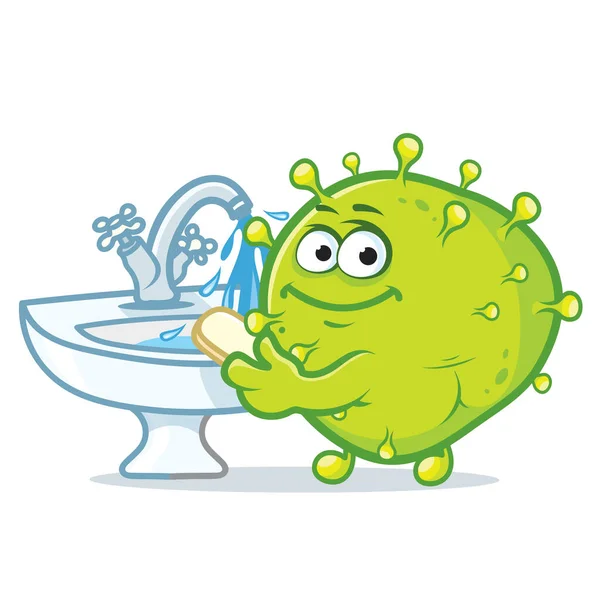 Coronavirus Divertente Emoji Personaggio Design — Vettoriale Stock