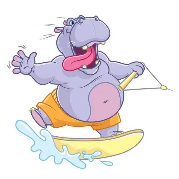 Grappige Hippo Stickers Emoties — Stockvector