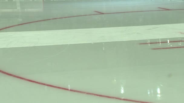 Ice Arena Hockey Court Make Ice — Stock Video