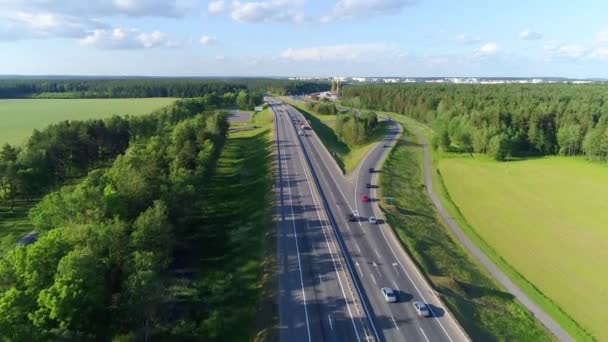 Latające Nad Autostradą Krajobraz — Wideo stockowe