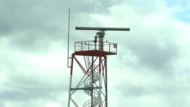Radar Toren Luchthaven — Stockvideo