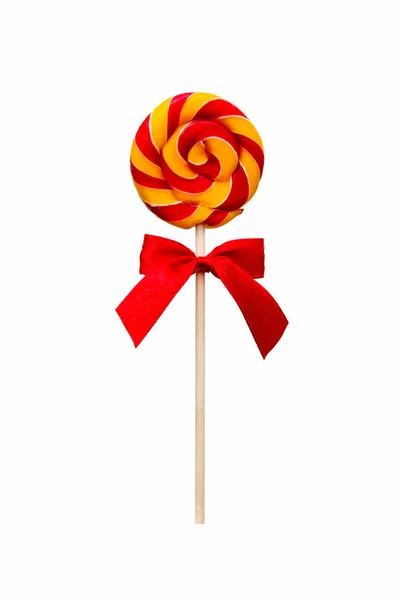 Lollipop Candy Shape Colorful Curls Holiday Sweets Children White Background — Stock Photo, Image