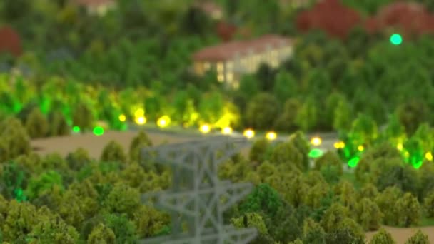 Layout Cidade Com Árvores Miniatureza Layout Ruas Cidade Áreas Verdes — Vídeo de Stock