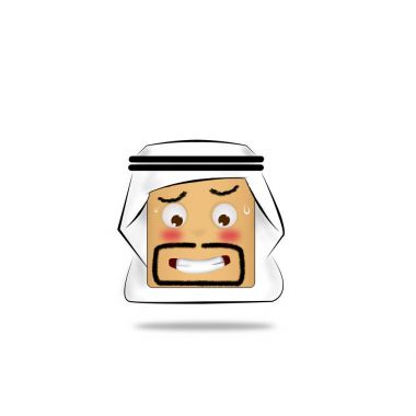 Surprised Arab Man Cartoon Emotion Face. clipart