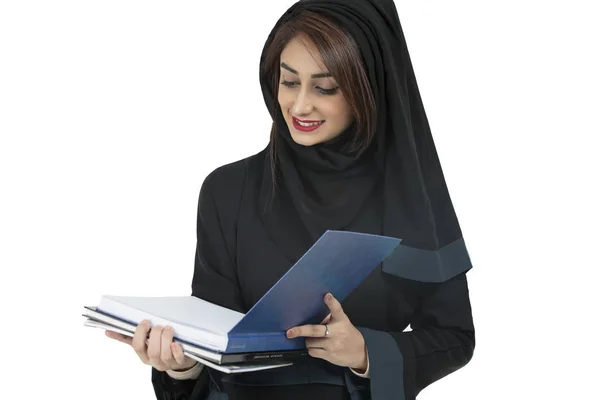 Arapça öğrenci abaya, mavi kitap
