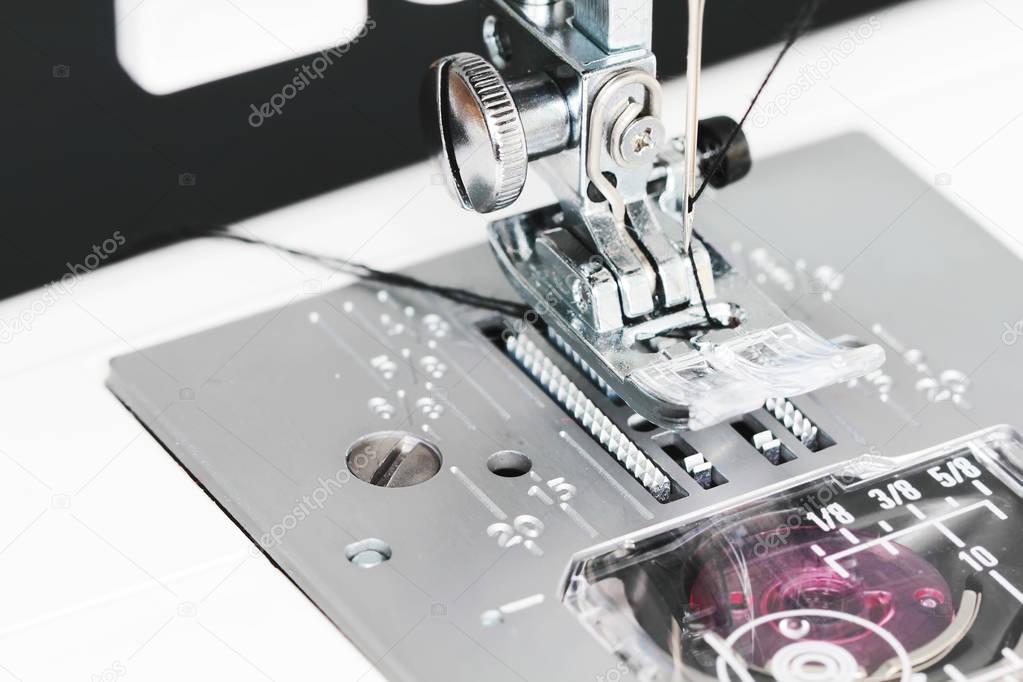Sewing machine close up detail