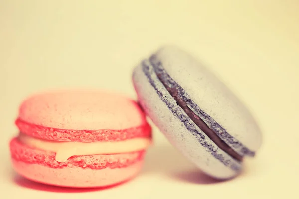 Magnifiques Macarons Colorés Nourriture Photo Gros Plan — Photo