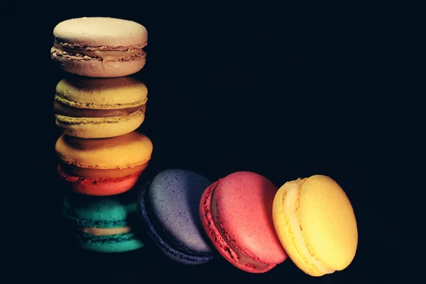 Magnifiques Macarons Colorés Nourriture Photo Gros Plan — Photo