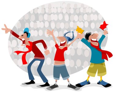 Üç futbol taraftarları