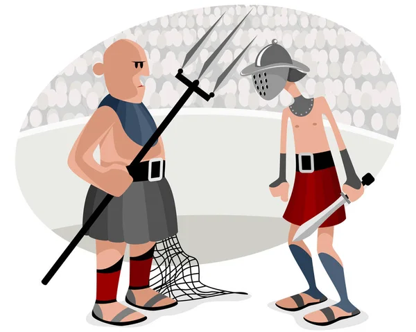 Battaglie gladiatorie nell'arena — Vettoriale Stock