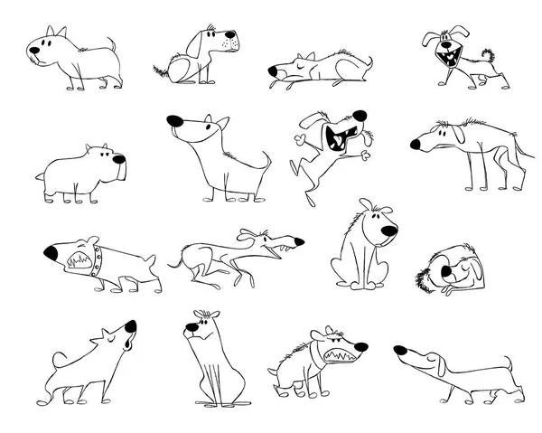 Funny dogs set — Stock Vector