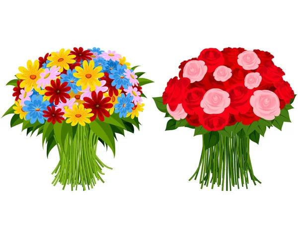 Two bouquet of flowers — Stock Vector