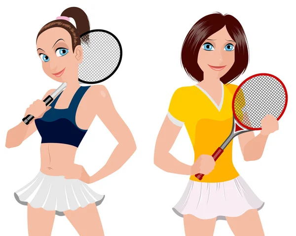 Zwei Tennisspieler — Stockvektor