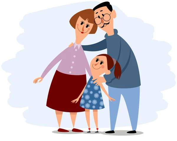 Pequeña familia feliz — Vector de stock