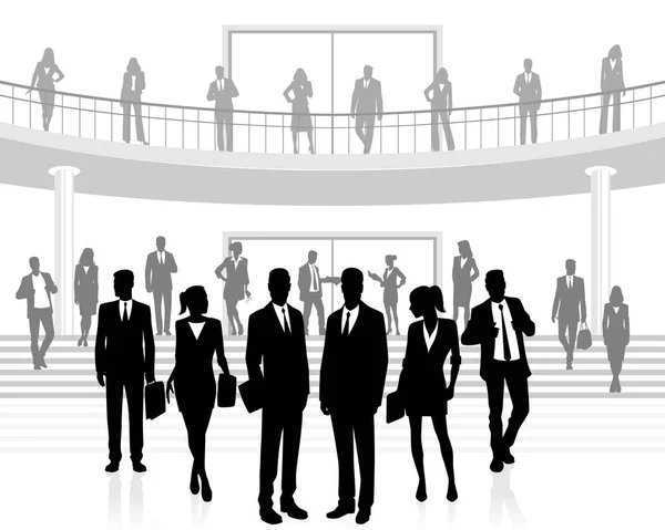 Business people in office — Stock Vector