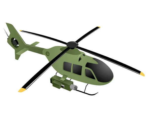 Zöld katonai helikopter — Stock Vector