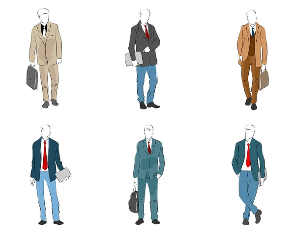 Six hommes d'affaires modernes — Image vectorielle
