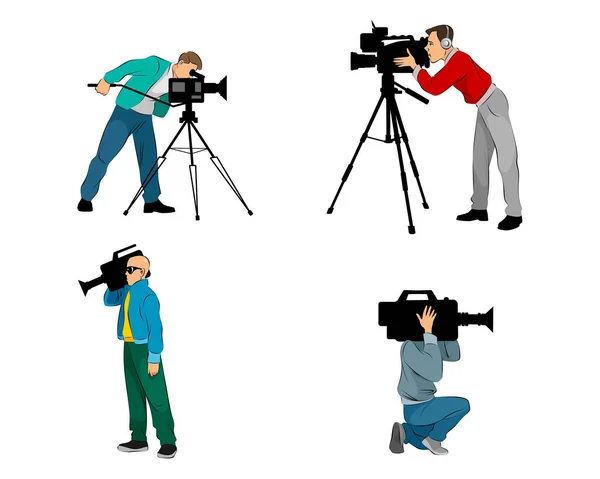 Ensemble de six vidéographes — Image vectorielle