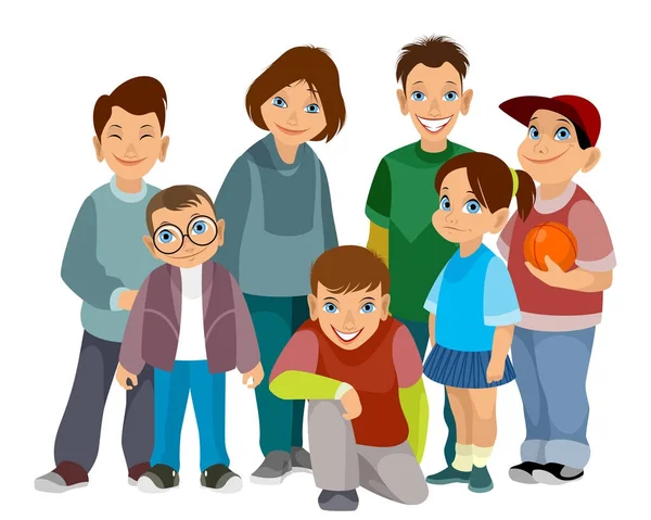 Group of smiling children — Stock Vector