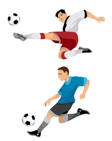 Two soccer players — Stock Vector