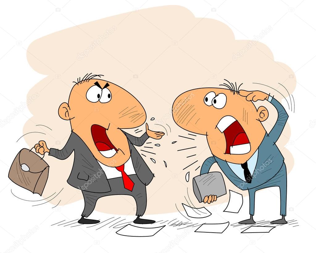 Two arguing businessman 