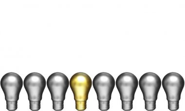 Fikir ve liderlik kavramı - akkor ampul beyaz arka plan üzerinde. İş fikri kavramı.