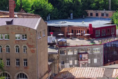 Nizhny Novgorod, Rusya - 12 Ağustos 2017. Nijniy Novgorod eski binalar