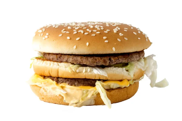 Hamburger izolowany na białym tle — Zdjęcie stockowe